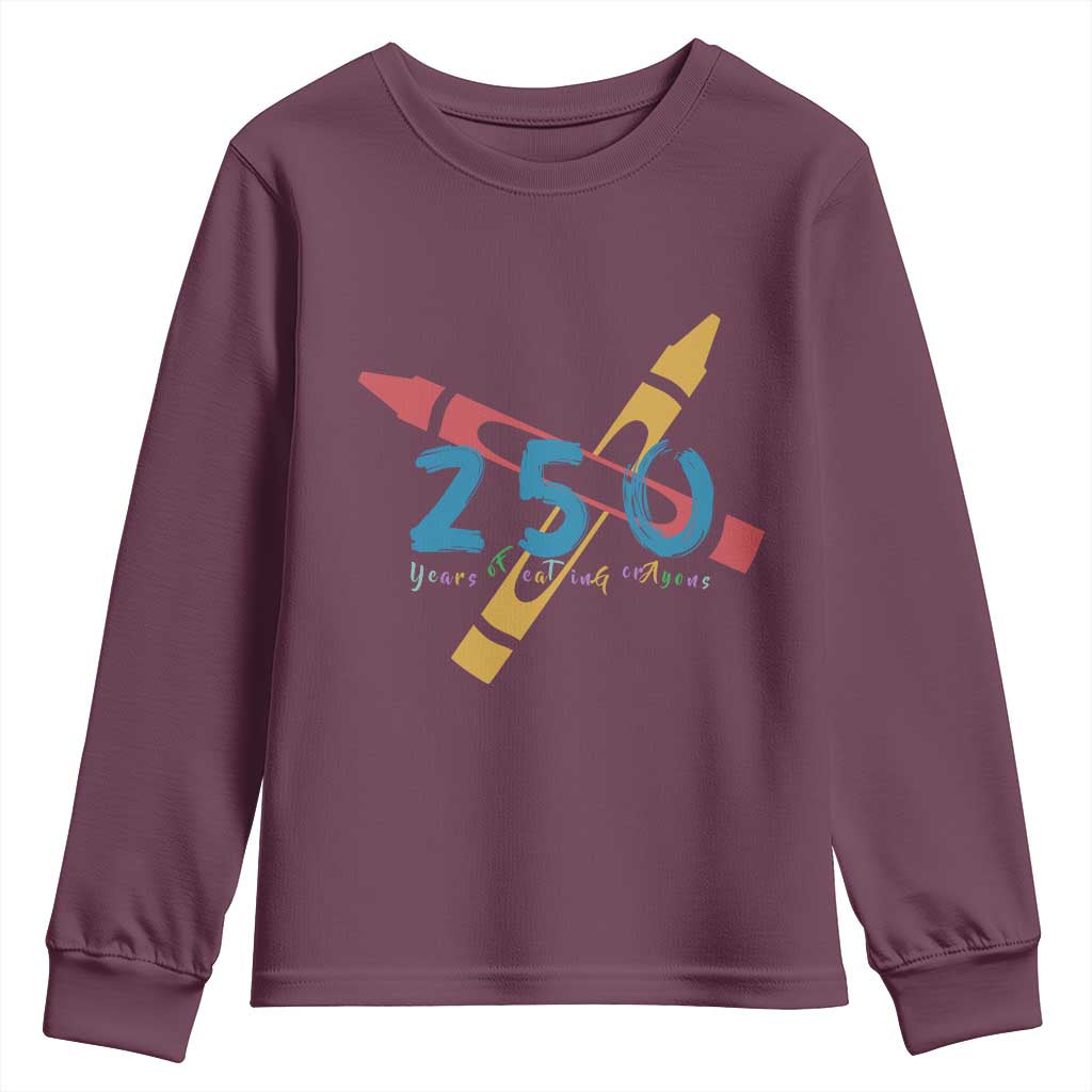 250 Years of Eating Crayons Youth Sweatshirt Funny Military Crayon Joke Veterans Marines - Wonder Print Shop