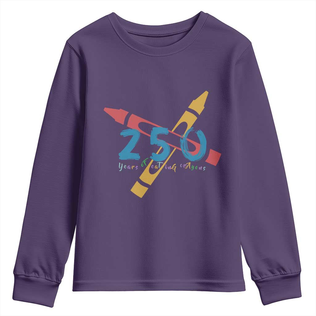 250 Years of Eating Crayons Youth Sweatshirt Funny Military Crayon Joke Veterans Marines - Wonder Print Shop