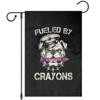 Fueled by Crayons Bulldog Garden Flag Funny Military Crayon Eater Gift for Veterans - Wonder Print Shop