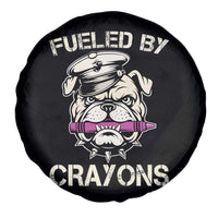 Fueled by Crayons Bulldog Spare Tire Cover Funny Military Crayon Eater Gift for Veterans - Wonder Print Shop