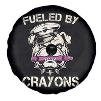 Fueled by Crayons Bulldog Spare Tire Cover Funny Military Crayon Eater Gift for Veterans - Wonder Print Shop