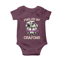 Fueled by Crayons Bulldog Baby Onesie Funny Military Crayon Eater Gift for Veterans - Wonder Print Shop