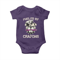 Fueled by Crayons Bulldog Baby Onesie Funny Military Crayon Eater Gift for Veterans - Wonder Print Shop