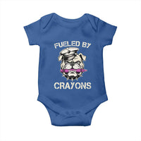 Fueled by Crayons Bulldog Baby Onesie Funny Military Crayon Eater Gift for Veterans - Wonder Print Shop