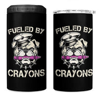 Fueled by Crayons Bulldog 4 in 1 Can Cooler Tumbler Funny Military Crayon Eater Gift for Veterans - Wonder Print Shop