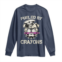 Fueled by Crayons Bulldog Long Sleeve Shirt Funny Military Crayon Eater Gift for Veterans - Wonder Print Shop