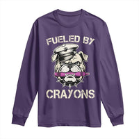 Fueled by Crayons Bulldog Long Sleeve Shirt Funny Military Crayon Eater Gift for Veterans - Wonder Print Shop
