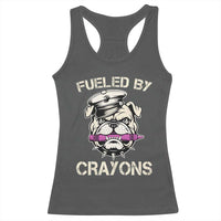 Fueled by Crayons Bulldog Racerback Tank Top Funny Military Crayon Eater Gift for Veterans - Wonder Print Shop