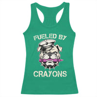 Fueled by Crayons Bulldog Racerback Tank Top Funny Military Crayon Eater Gift for Veterans - Wonder Print Shop