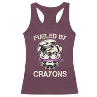 Fueled by Crayons Bulldog Racerback Tank Top Funny Military Crayon Eater Gift for Veterans - Wonder Print Shop