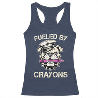 Fueled by Crayons Bulldog Racerback Tank Top Funny Military Crayon Eater Gift for Veterans - Wonder Print Shop