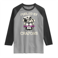 Fueled by Crayons Bulldog Raglan Shirt Funny Military Crayon Eater Gift for Veterans - Wonder Print Shop