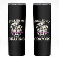 Fueled by Crayons Bulldog Skinny Tumbler Funny Military Crayon Eater Gift for Veterans - Wonder Print Shop