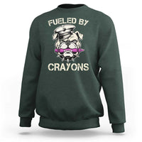 Fueled by Crayons Bulldog Sweatshirt Funny Military Crayon Eater Gift for Veterans - Wonder Print Shop