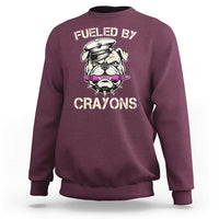 Fueled by Crayons Bulldog Sweatshirt Funny Military Crayon Eater Gift for Veterans - Wonder Print Shop
