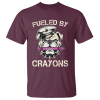 Fueled by Crayons Bulldog T Shirt Funny Military Crayon Eater Gift for Veterans - Wonder Print Shop