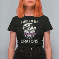 Fueled by Crayons Bulldog T Shirt For Women Funny Military Crayon Eater Gift for Veterans - Wonder Print Shop