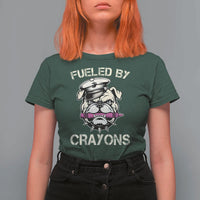 Fueled by Crayons Bulldog T Shirt For Women Funny Military Crayon Eater Gift for Veterans - Wonder Print Shop