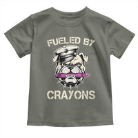 Fueled by Crayons Bulldog Toddler T Shirt Funny Military Crayon Eater Gift for Veterans - Wonder Print Shop