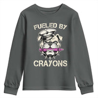 Fueled by Crayons Bulldog Youth Sweatshirt Funny Military Crayon Eater Gift for Veterans - Wonder Print Shop