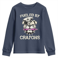 Fueled by Crayons Bulldog Youth Sweatshirt Funny Military Crayon Eater Gift for Veterans - Wonder Print Shop