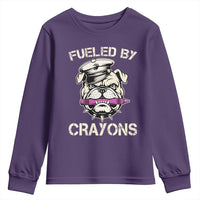 Fueled by Crayons Bulldog Youth Sweatshirt Funny Military Crayon Eater Gift for Veterans - Wonder Print Shop