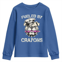 Fueled by Crayons Bulldog Youth Sweatshirt Funny Military Crayon Eater Gift for Veterans - Wonder Print Shop