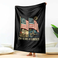250 Years of Liberty Throw Blanket US 250th Anniversary Semiquincentennial 2026 Patriotic - Wonder Print Shop