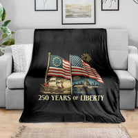 250 Years of Liberty Throw Blanket US 250th Anniversary Semiquincentennial 2026 Patriotic - Wonder Print Shop