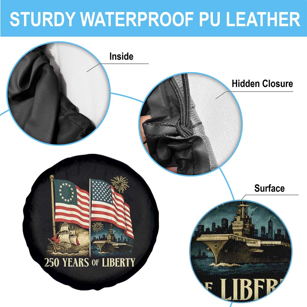250 Years of Liberty Spare Tire Cover US 250th Anniversary Semiquincentennial 2026 Patriotic - Wonder Print Shop