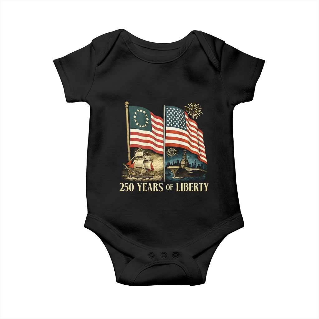 250 Years of Liberty Baby Onesie US 250th Anniversary Semiquincentennial 2026 Patriotic - Wonder Print Shop