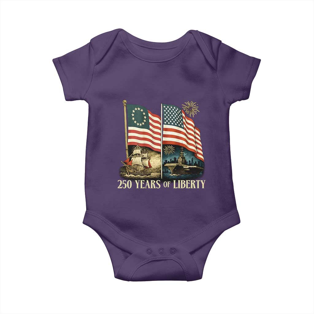 250 Years of Liberty Baby Onesie US 250th Anniversary Semiquincentennial 2026 Patriotic - Wonder Print Shop