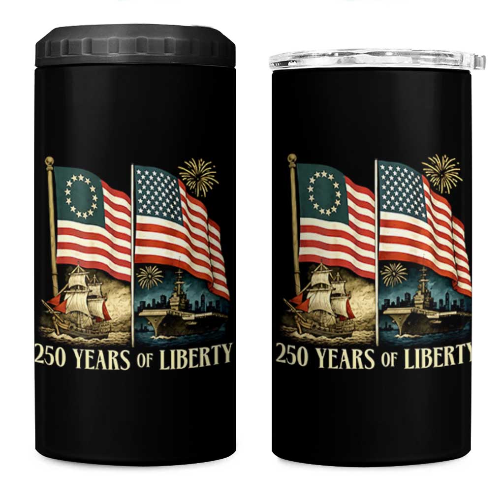 250 Years of Liberty 4 in 1 Can Cooler Tumbler US 250th Anniversary Semiquincentennial 2026 Patriotic - Wonder Print Shop