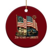 250 Years of Liberty Ceramic Ornament US 250th Anniversary Semiquincentennial 2026 Patriotic - Wonder Print Shop
