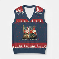 250 Years of Liberty V-Neck Knit Sweater Vest US 250th Anniversary Semiquincentennial 2026 Patriotic - Wonder Print Shop