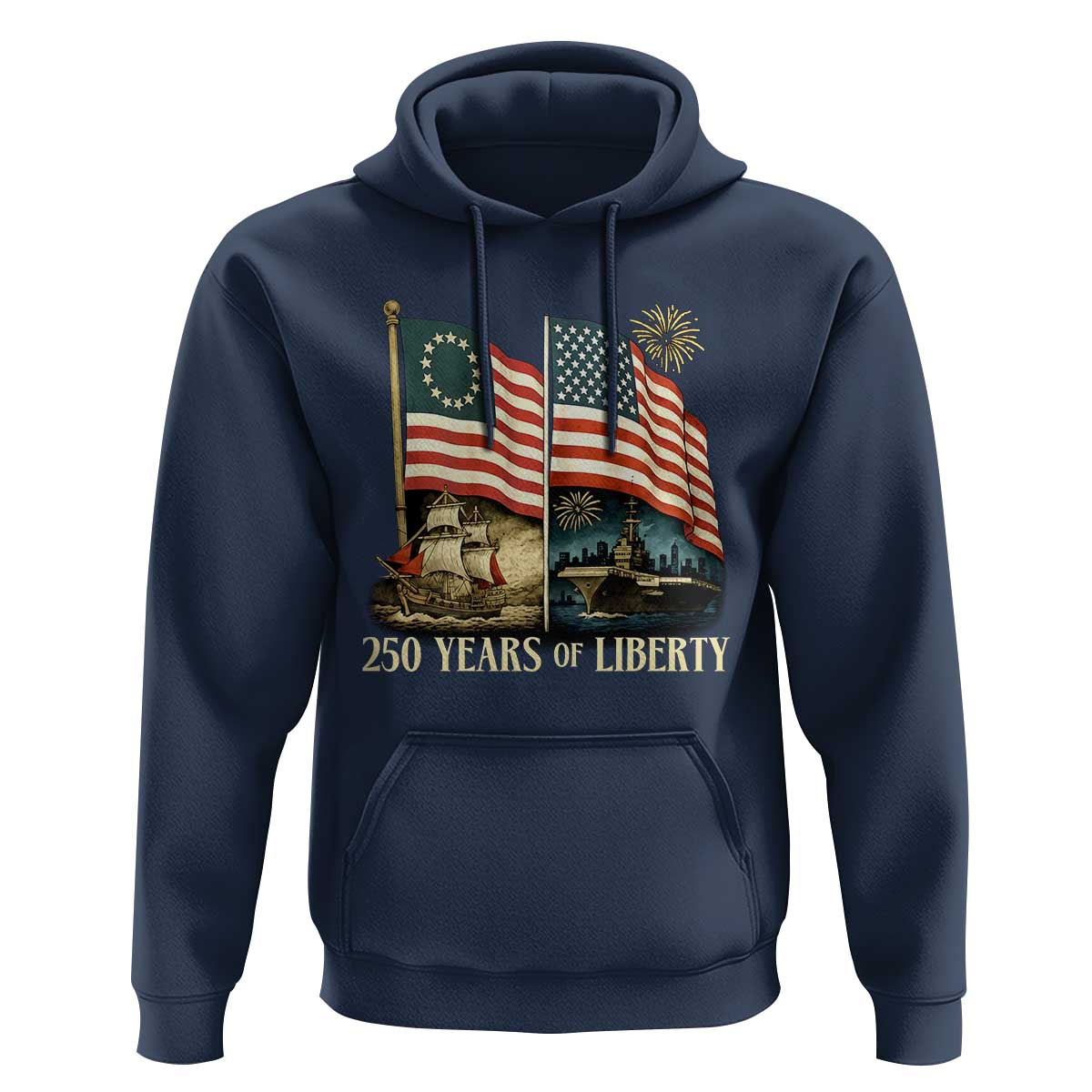 250 Years of Liberty Hoodie US 250th Anniversary Semiquincentennial 2026 Patriotic - Wonder Print Shop