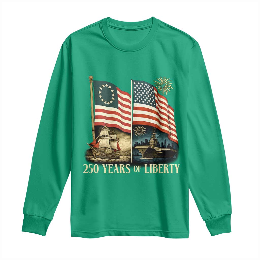 250 Years of Liberty Long Sleeve Shirt US 250th Anniversary Semiquincentennial 2026 Patriotic - Wonder Print Shop