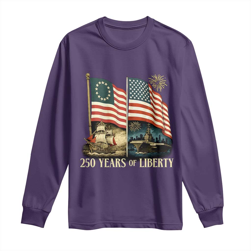 250 Years of Liberty Long Sleeve Shirt US 250th Anniversary Semiquincentennial 2026 Patriotic - Wonder Print Shop
