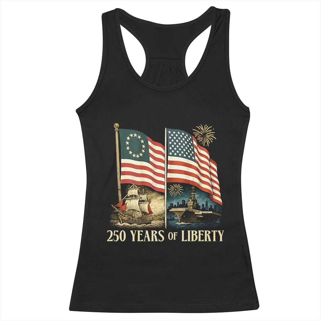 250 Years of Liberty Racerback Tank Top US 250th Anniversary Semiquincentennial 2026 Patriotic - Wonder Print Shop