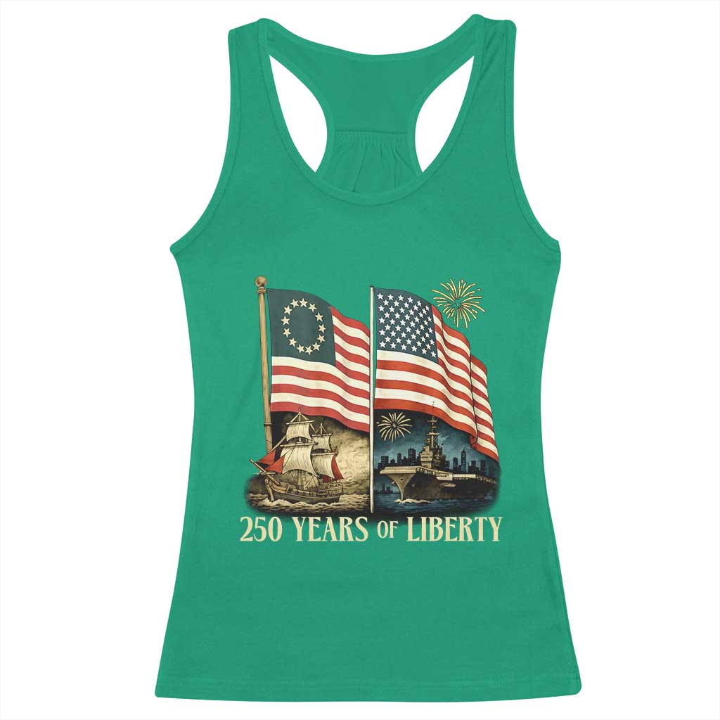 250 Years of Liberty Racerback Tank Top US 250th Anniversary Semiquincentennial 2026 Patriotic - Wonder Print Shop