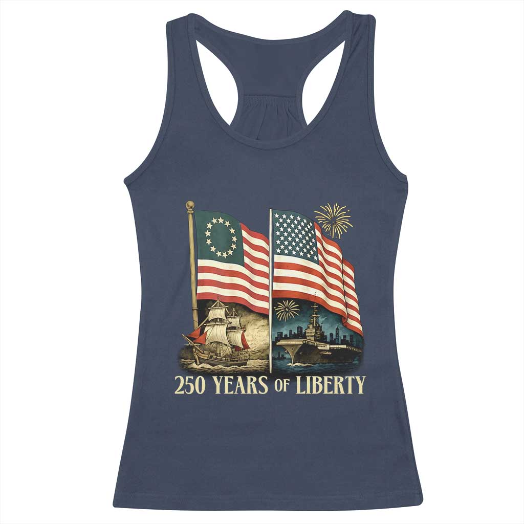250 Years of Liberty Racerback Tank Top US 250th Anniversary Semiquincentennial 2026 Patriotic - Wonder Print Shop