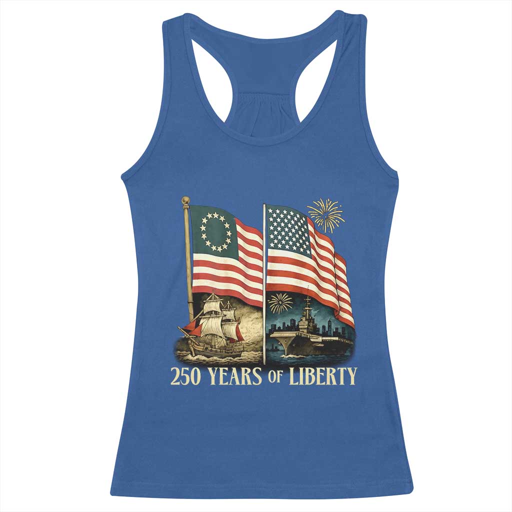 250 Years of Liberty Racerback Tank Top US 250th Anniversary Semiquincentennial 2026 Patriotic - Wonder Print Shop