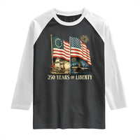 250 Years of Liberty Raglan Shirt US 250th Anniversary Semiquincentennial 2026 Patriotic - Wonder Print Shop