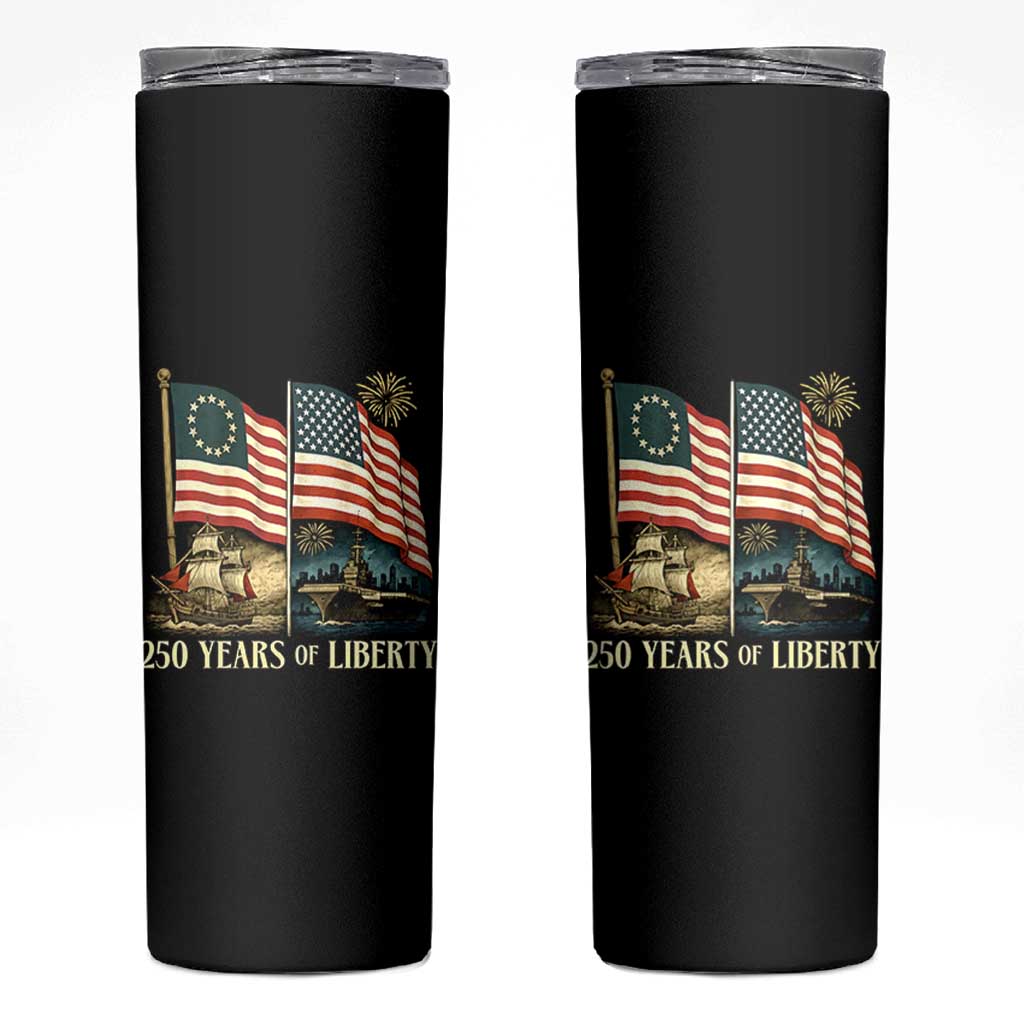 250 Years of Liberty Skinny Tumbler US 250th Anniversary Semiquincentennial 2026 Patriotic - Wonder Print Shop