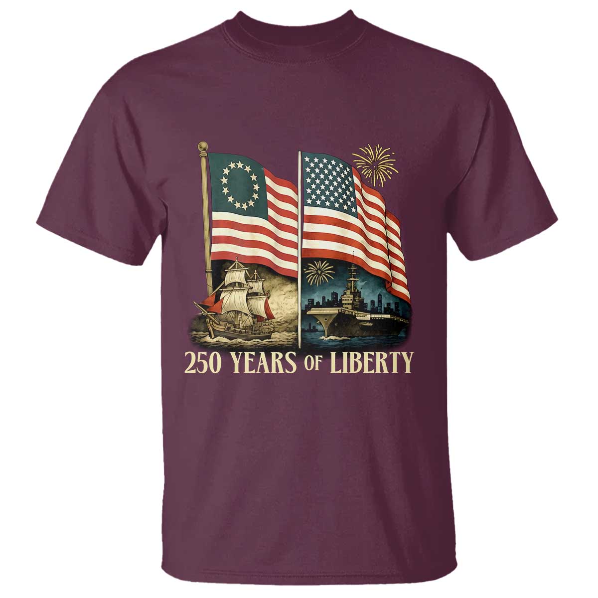 250 Years of Liberty T Shirt US 250th Anniversary Semiquincentennial 2026 Patriotic - Wonder Print Shop