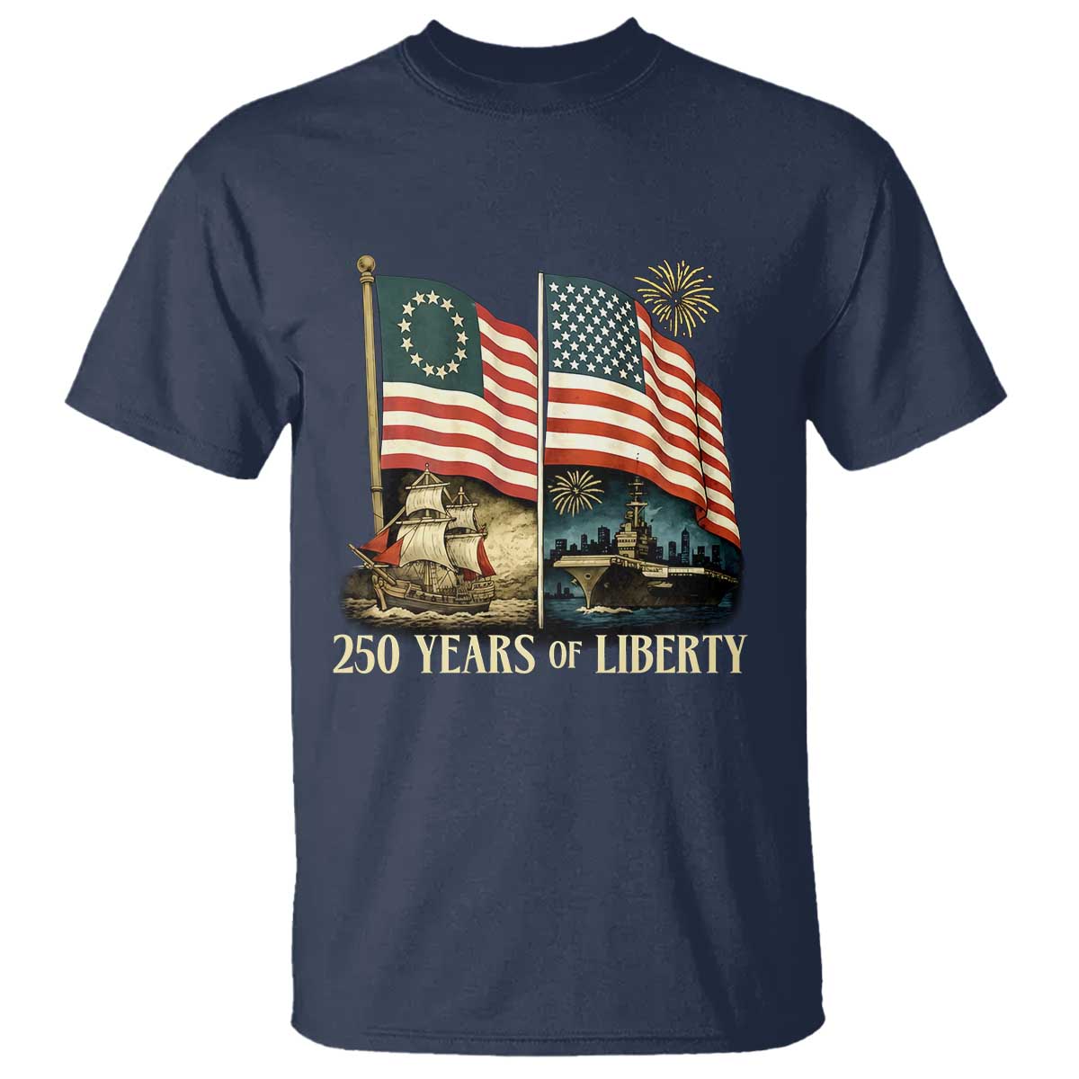250 Years of Liberty T Shirt US 250th Anniversary Semiquincentennial 2026 Patriotic - Wonder Print Shop