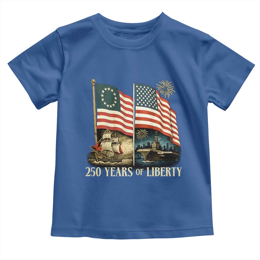 250 Years of Liberty Toddler T Shirt US 250th Anniversary Semiquincentennial 2026 Patriotic - Wonder Print Shop