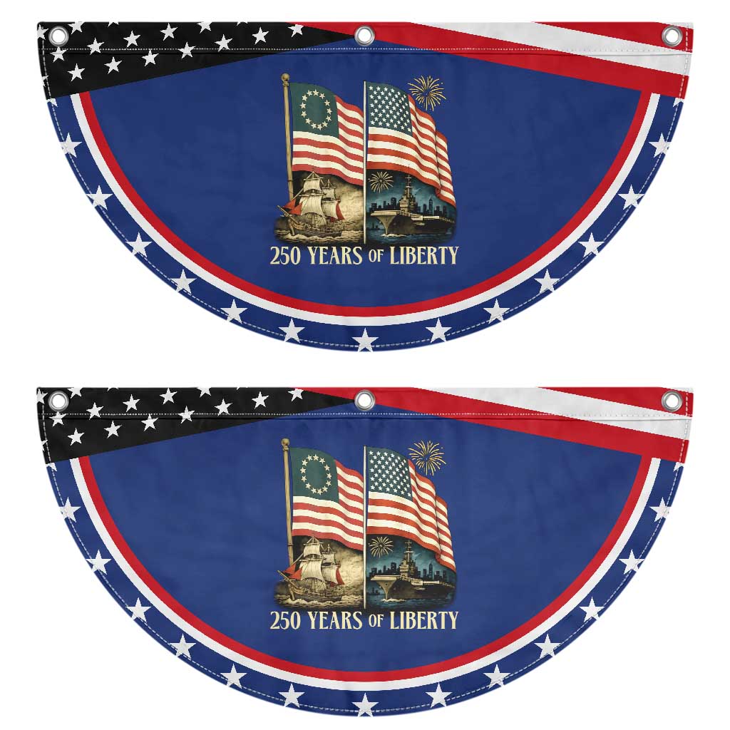 250 Years of Liberty Patriotic Fan Flag US 250th Anniversary Semiquincentennial 2026