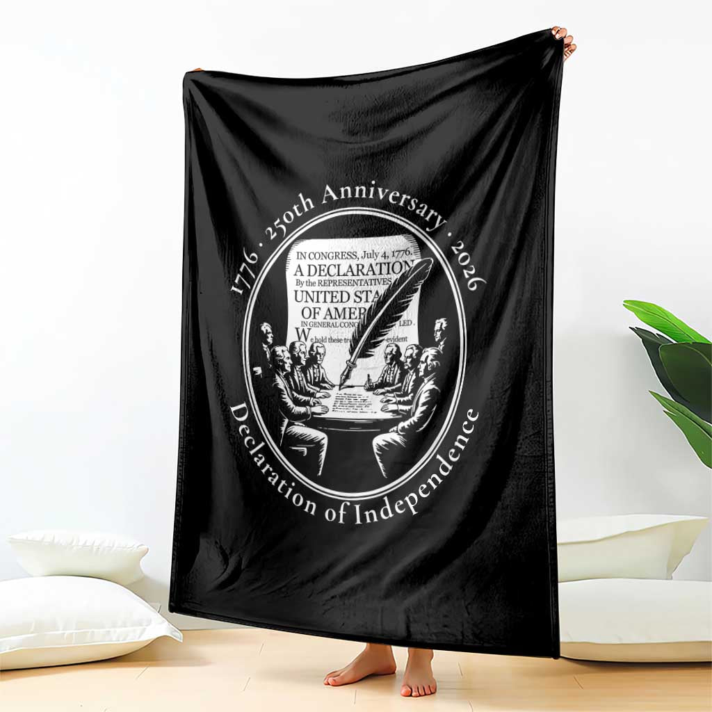 250 Years Declaration of Independence Throw Blanket US 250th Anniversary Semiquincentennial 2026 Patriotic - Wonder Print Shop