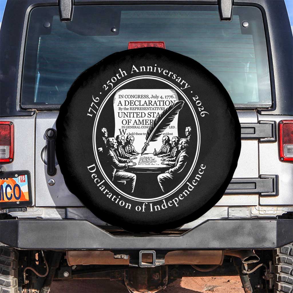 250 Years Declaration of Independence Spare Tire Cover US 250th Anniversary Semiquincentennial 2026 Patriotic - Wonder Print Shop